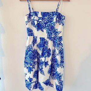 Shoshanna blue and white floral mini dress